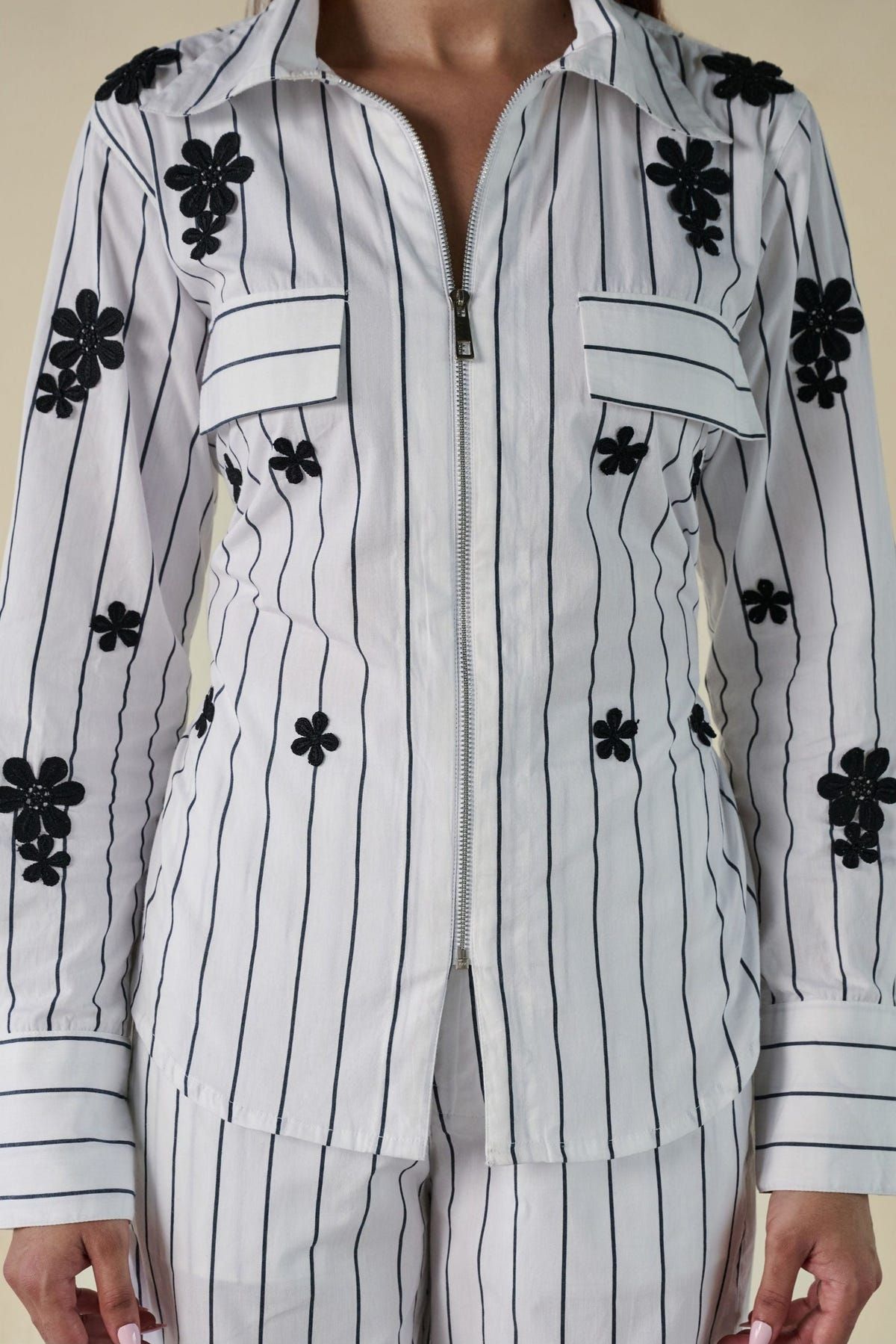 Black Stripe Floral Set - image 2