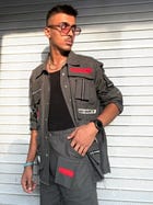 3D Box Grey Unisex Jacket view 6