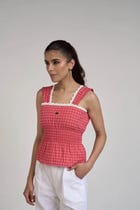 Red Gingham Top view 2
