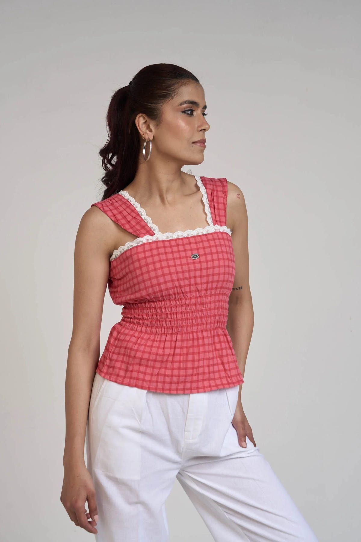 Red Gingham Top - image 4