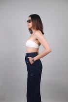 Unisex Navy Straight Fit Jeans view 2