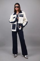 Unisex Navy Straight Fit Jeans view 4
