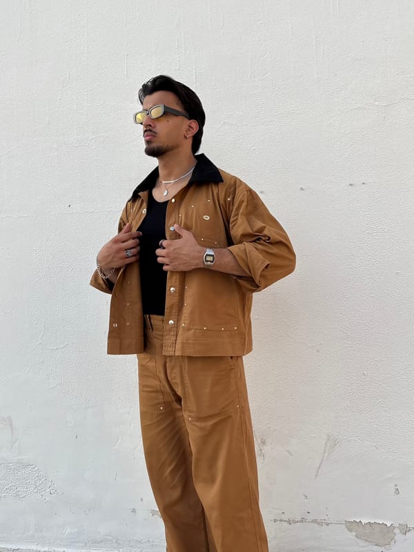 Inner Saints — Tan Brown Full-Sleeve Jacket & pants set