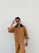 Tan Brown Full-Sleeve Jacket & pants set view 12