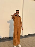Tan Brown Full-Sleeve Jacket & pants set view 4