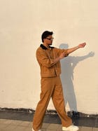 Tan Brown Full-Sleeve Jacket & pants set view 5
