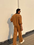 Tan Brown Full-Sleeve Jacket & pants set view 6