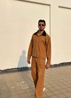 Tan Brown Full-Sleeve Jacket & pants set view 7