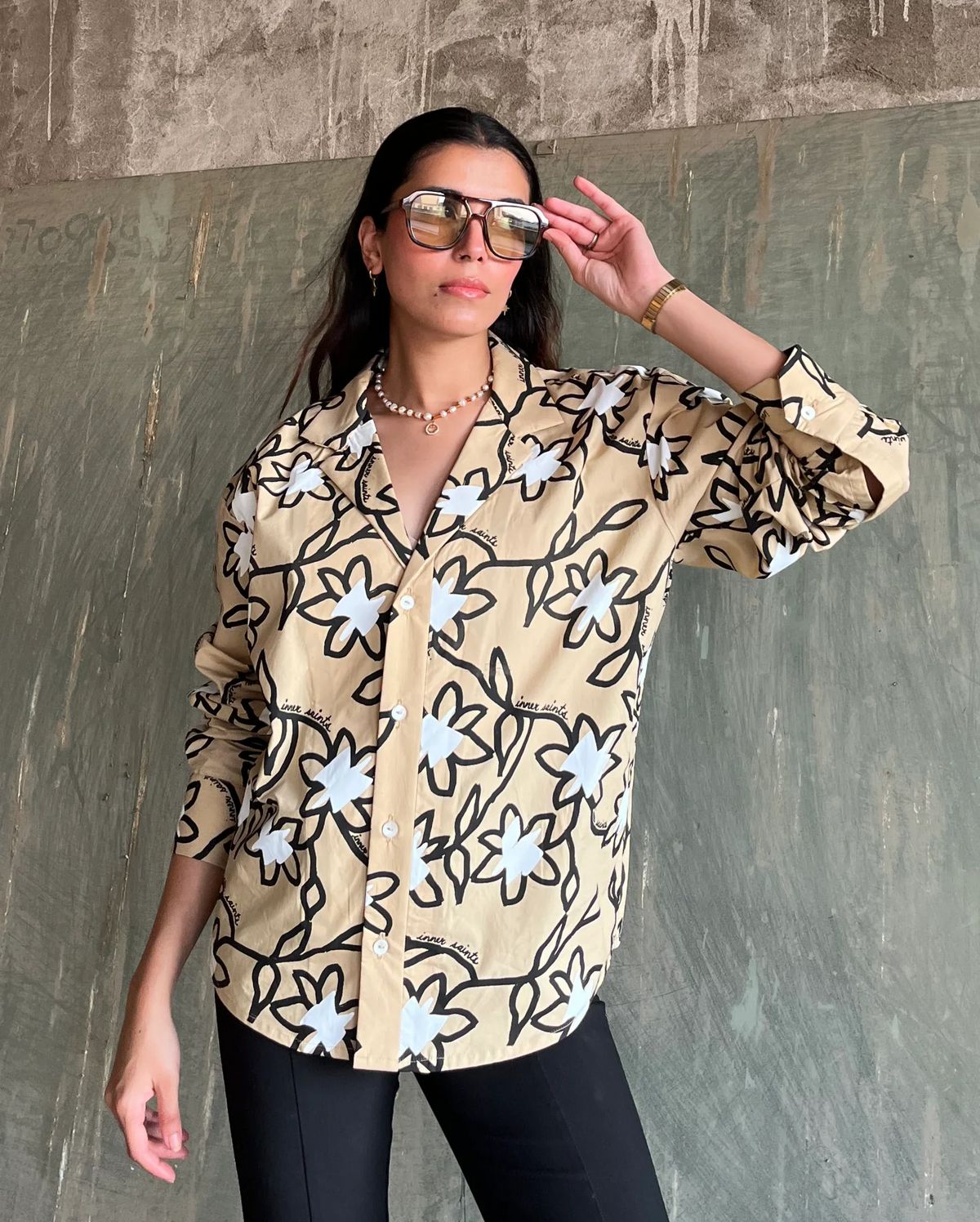 Beige Full Printed Shirt - image 1