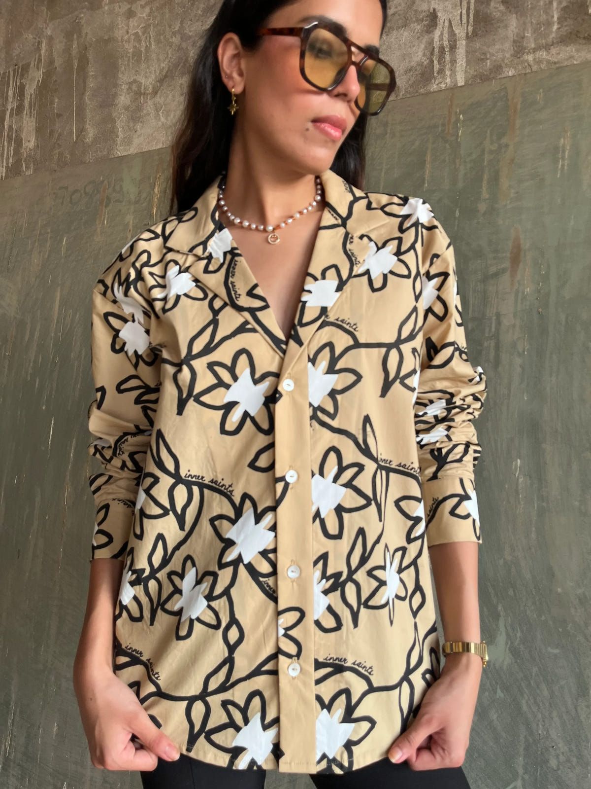 Beige Full Printed Shirt - image 3
