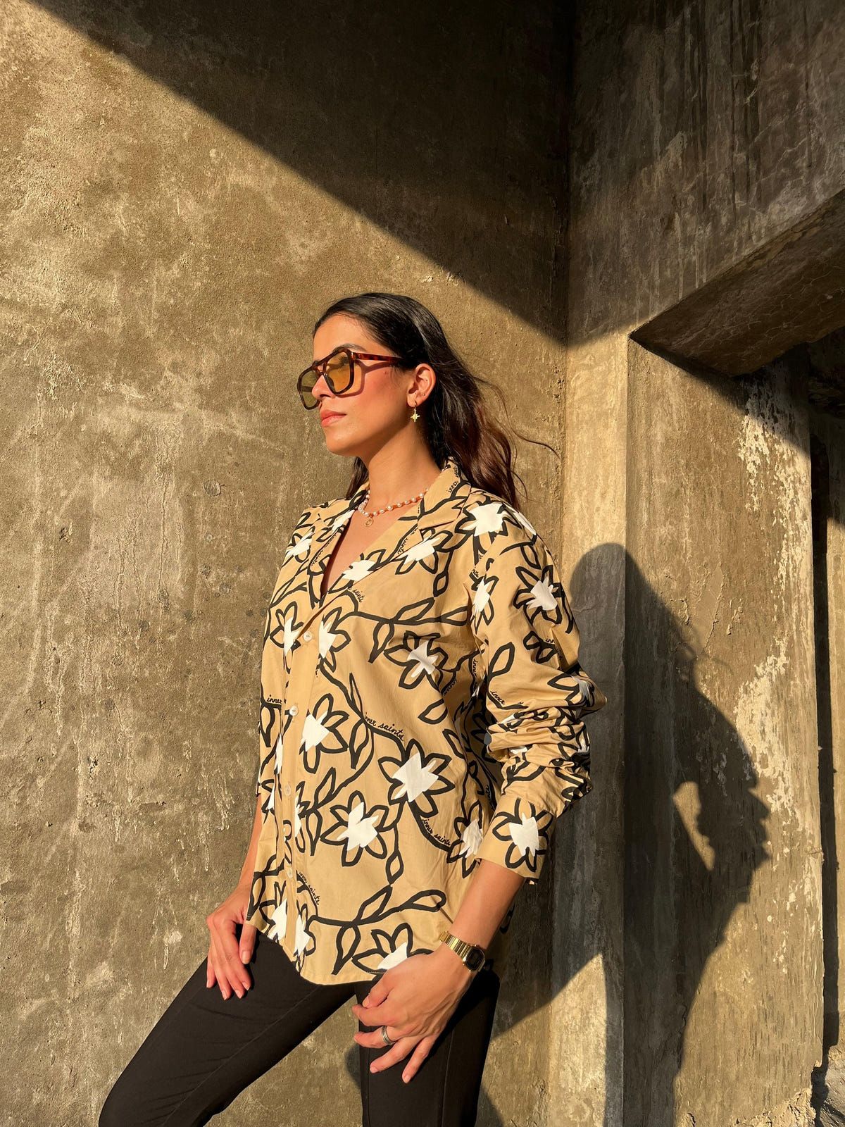 Beige Full Printed Shirt - image 7