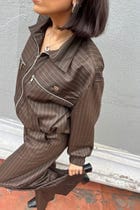 Tokyo Brown Pinstripe Set view 4