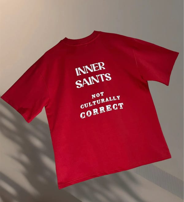 Inner Saints — Power Not Culturally Correct Red Oversized T-shirt