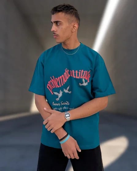 Inner Saints — Problematic Attitude Teal Green Oversized Tshirt
