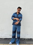 Denim Patchwork Shirt & pants set view 5