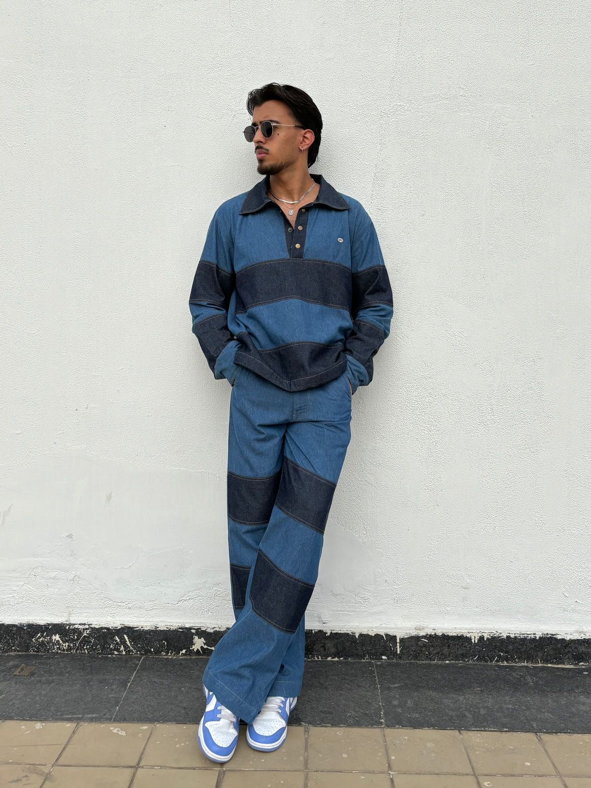 Denim Patchwork Shirt & pants set - image 9