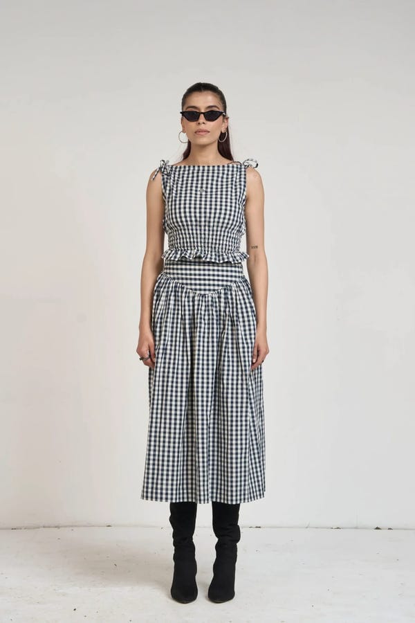 Inner Saints — BLACK GINGHAM TOP & SKIRT