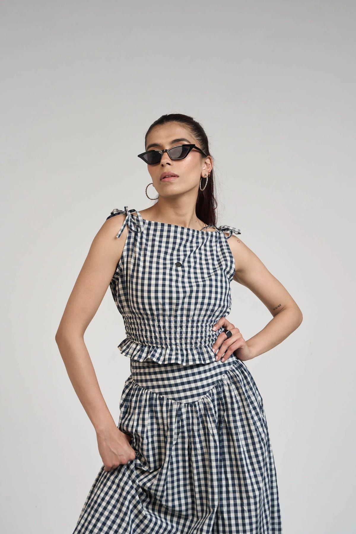 BLACK GINGHAM TOP & SKIRT - image 11