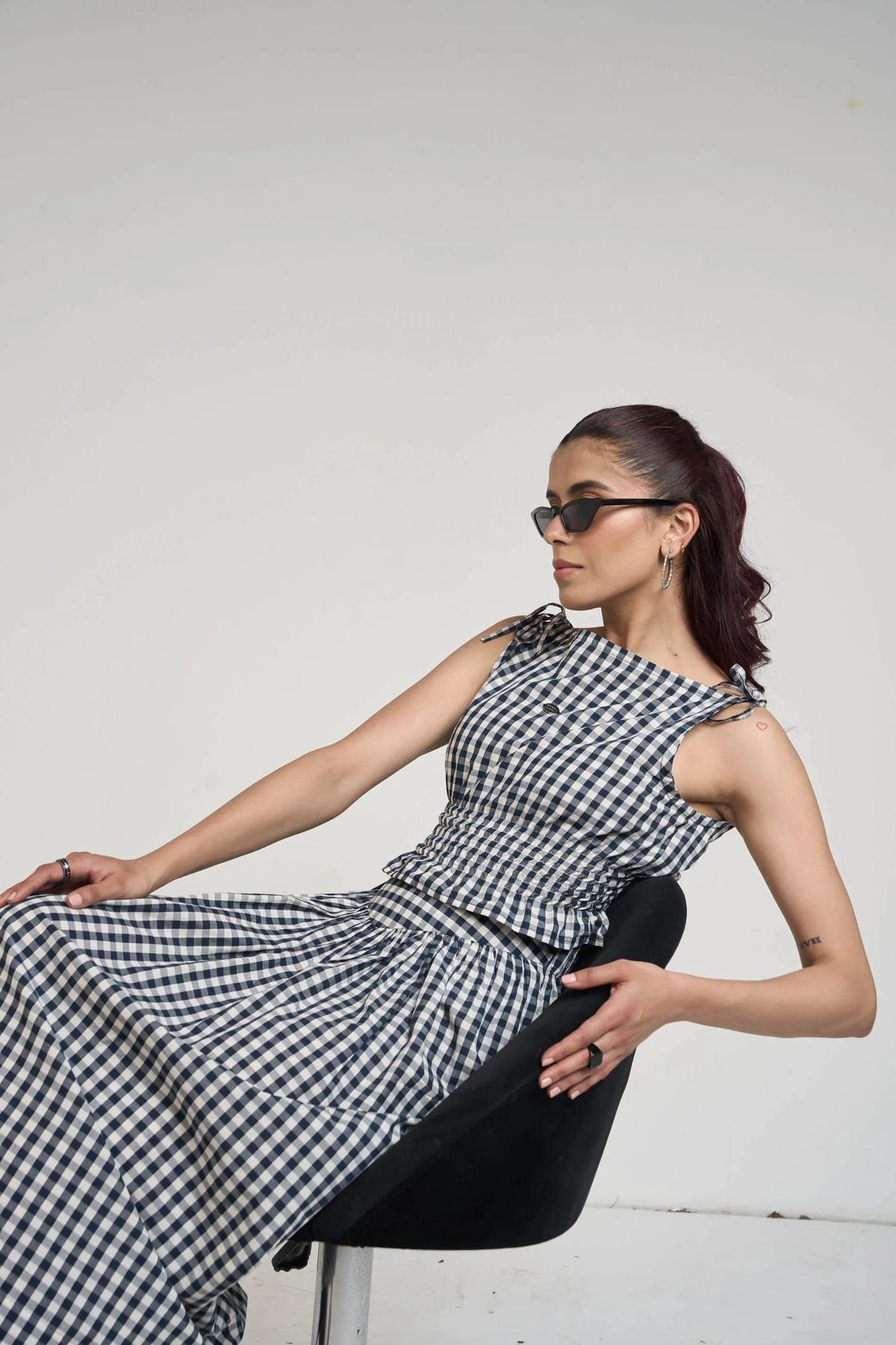 BLACK GINGHAM TOP & SKIRT - image 12