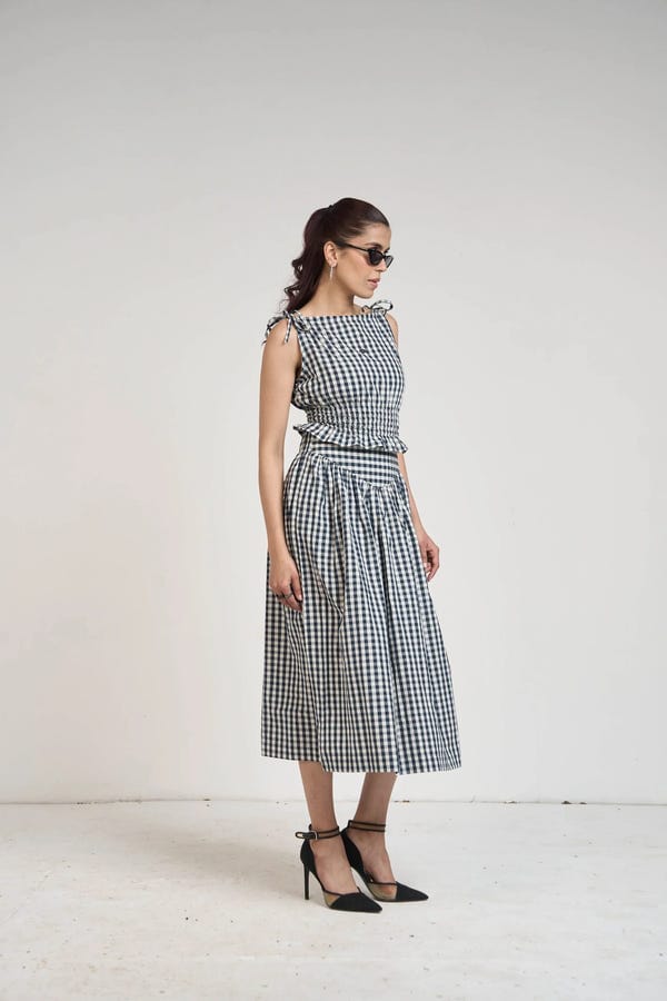 Inner Saints — BLACK GINGHAM TOP & SKIRT