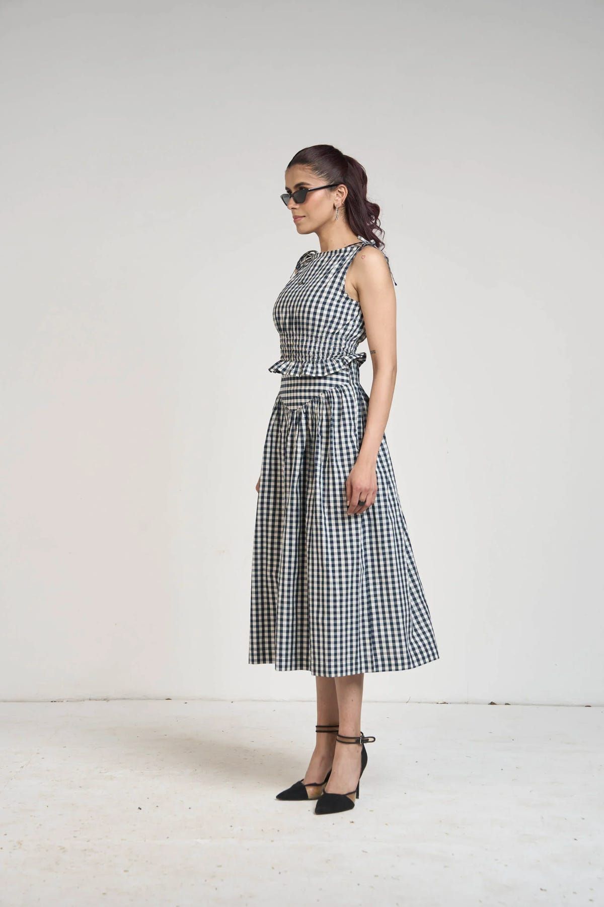 BLACK GINGHAM TOP & SKIRT - image 3