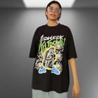 Midweek Meltdown Oversized Black T-shirt view 1