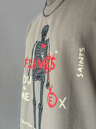 Flames Dusty Beige Oversized T-Shirt view 6