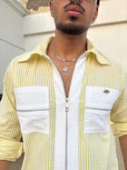 Yellow Stripe Shirt & White Pants Set view 8