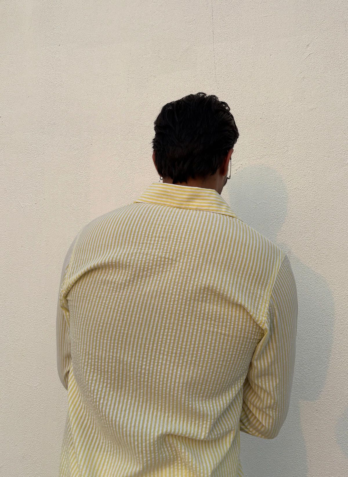 Yellow Stripe Shirt & White Pants Set - image 10