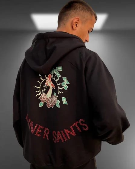 Inner Saints — Progressive World Black Oversized Hoodie