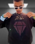 There Is No Panic In Heaven Oversized Black Sweatshirt view 4