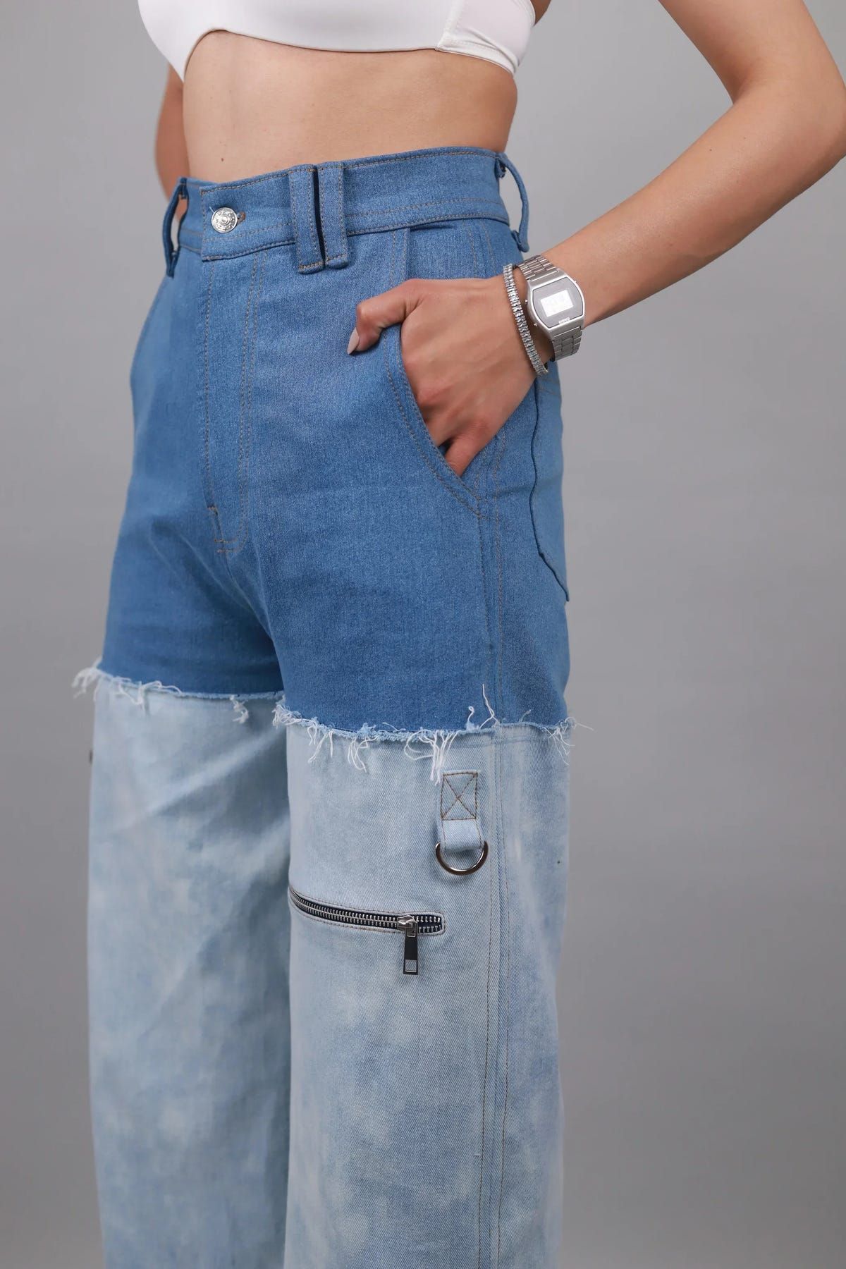 Unisex Dual wide Leg Jeans - image 1