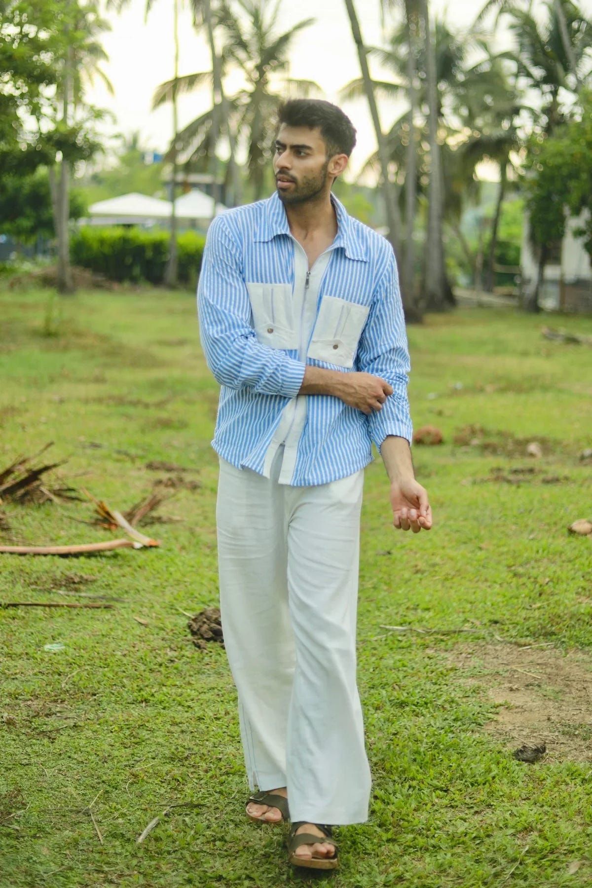 Blue Striped Shirt & Pants Co-ord Set - image 1
