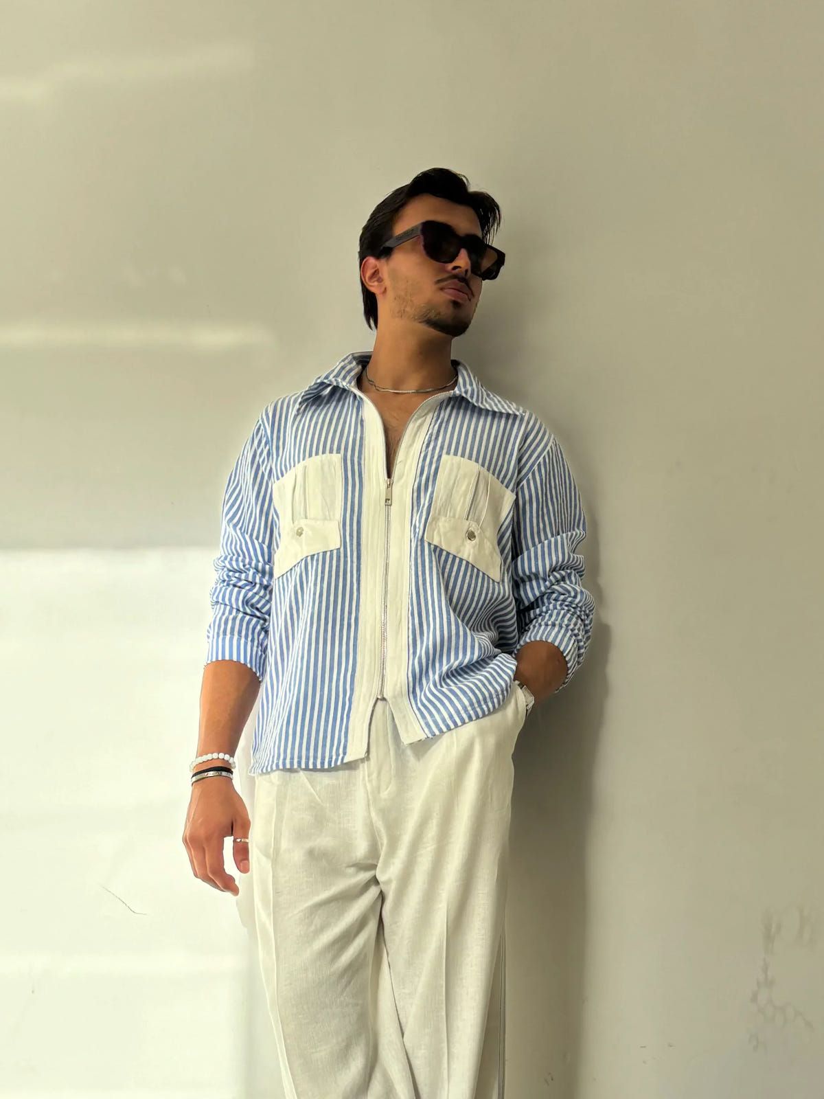 Blue Striped Shirt & Pants Co-ord Set - image 4