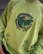 Goodbye Being Good Oversized Matcha Green Sweatshirt view 1