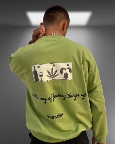 Goodbye Being Good Oversized Matcha Green Sweatshirt - image 3