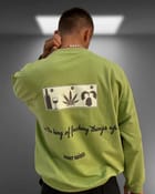 Goodbye Being Good Oversized Matcha Green Sweatshirt view 3