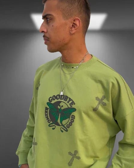 Goodbye Being Good Oversized Matcha Green Sweatshirt - image 4
