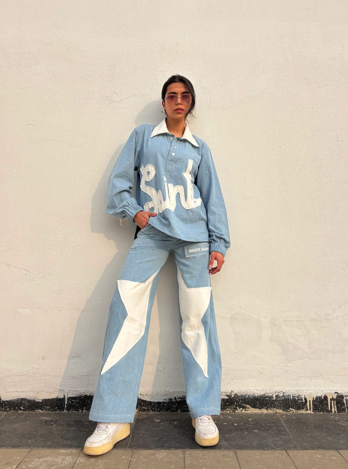 90's Ice Blue Denim Co-ord Set - image 1