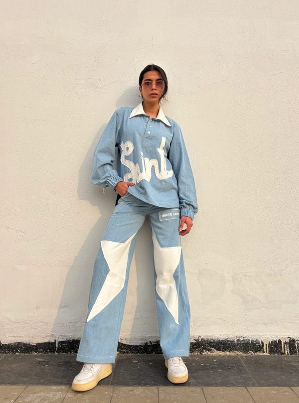 Inner Saints — 90's Ice Blue Denim Co-ord Set