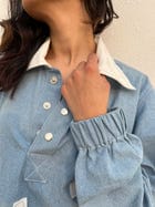 90's Ice Blue Denim Co-ord Set view 3