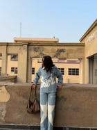 90's Ice Blue Denim Co-ord Set view 4