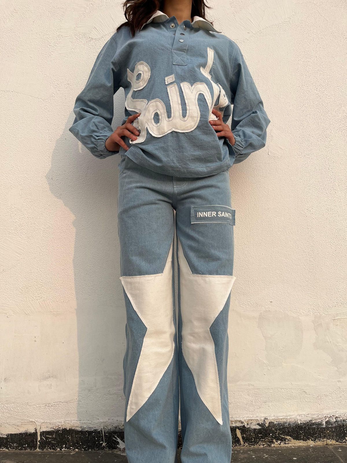 90's Ice Blue Denim Co-ord Set - image 5