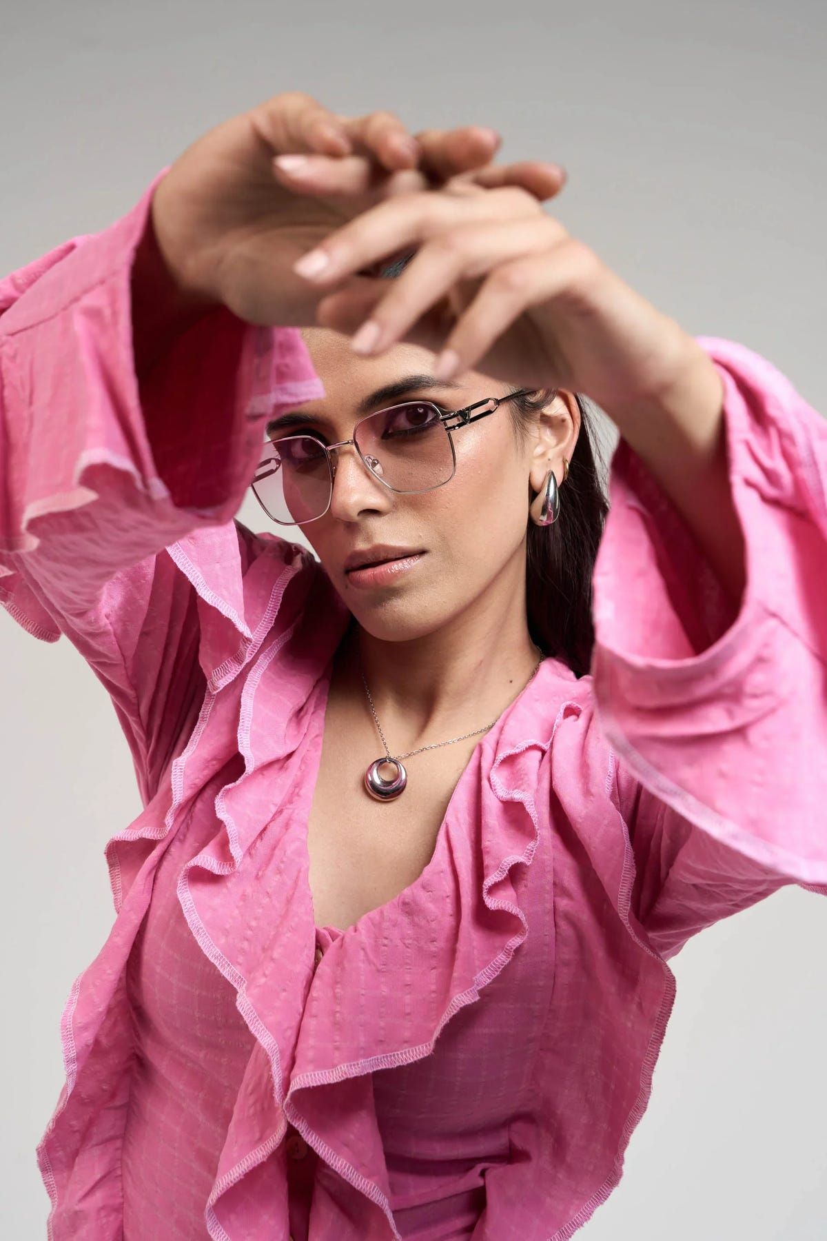 Belle Pink Ruffle Shirt & Skirt Set - image 2