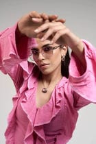 Belle Pink Ruffle Shirt & Skirt Set view 2