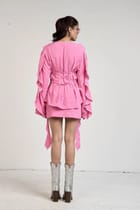 Belle Pink Ruffle Shirt & Skirt Set view 5