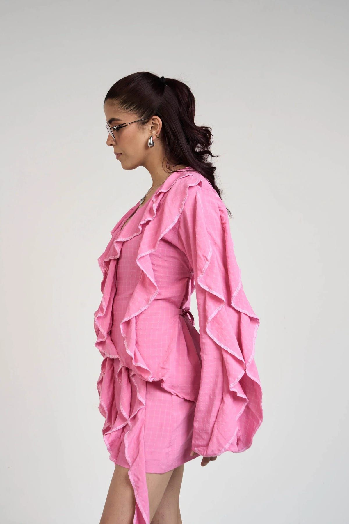 Belle Pink Ruffle Shirt & Skirt Set - image 7