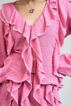 Belle Pink Ruffle Shirt & Skirt Set view 8