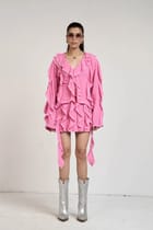 Belle Pink Ruffle Shirt & Skirt Set view 9