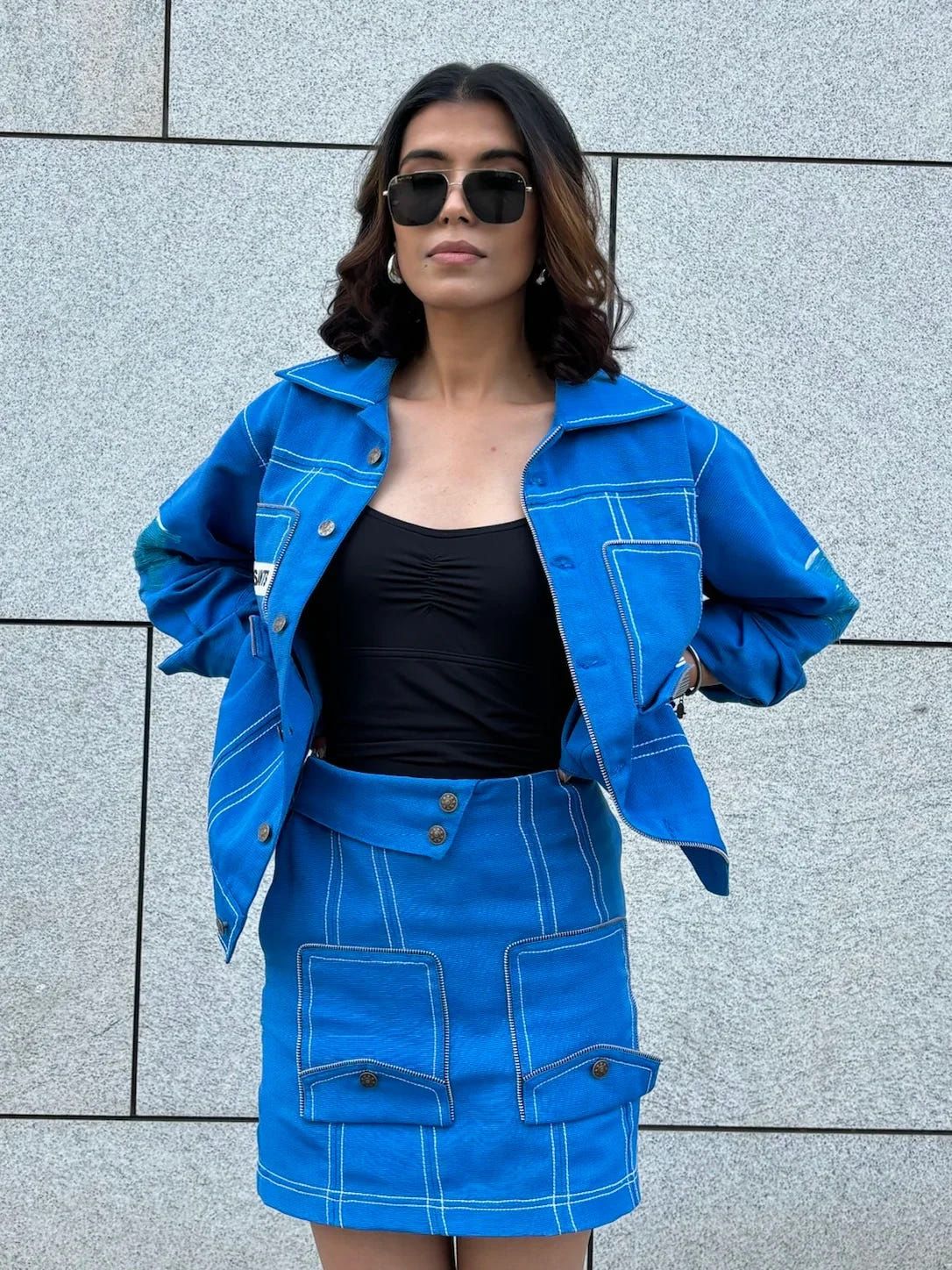 AZURE BLUE JACKET & SKIRT SET - image 2